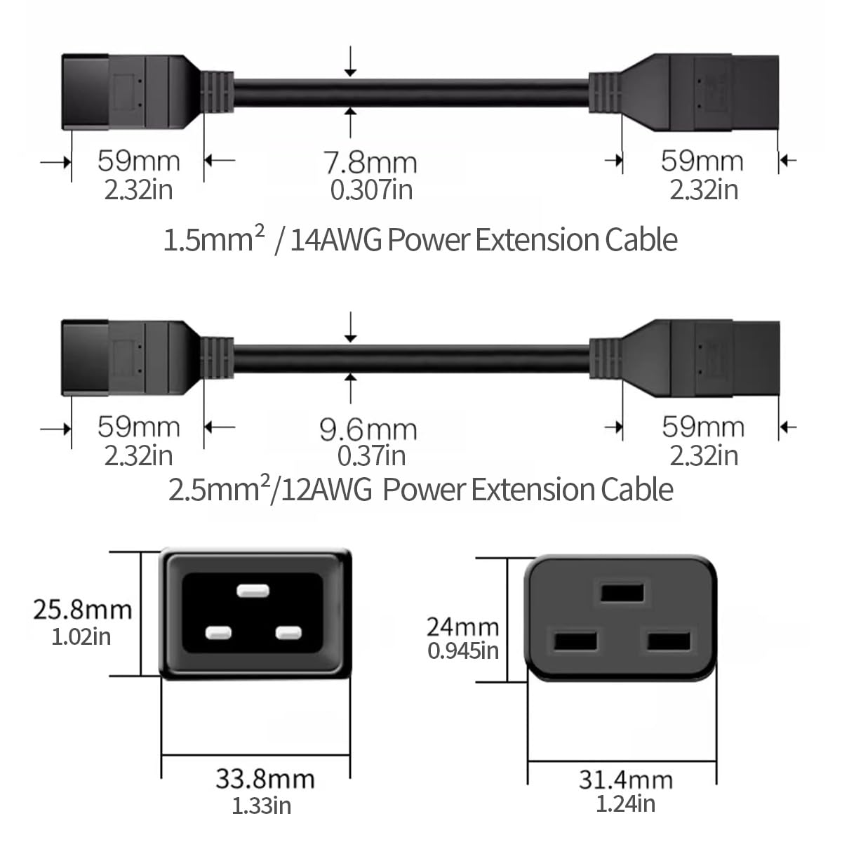 TOWE IEC C20 to C19 Power Exte - Heavy Equipment Center review and price